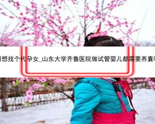 广州想找个代孕女_山东大学齐鲁医院做试管婴儿都需要养囊吗？