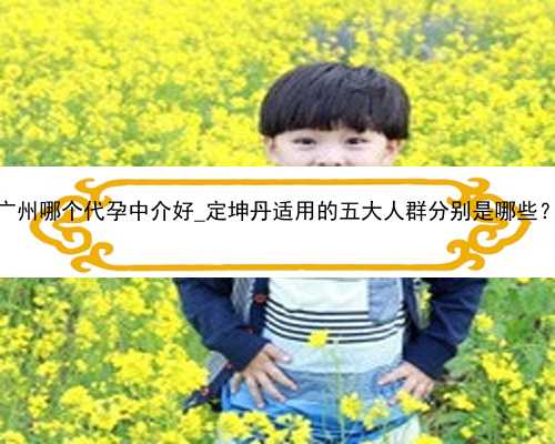 广州哪个代孕中介好_定坤丹适用的五大人群分别是哪些？